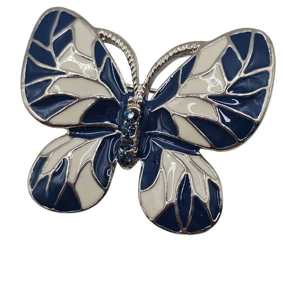 VTG Brooch 3PC Set Silver Tone Whimsy Fairycore Enchanting Butterfly Florals Pin - Picture 6 of 13